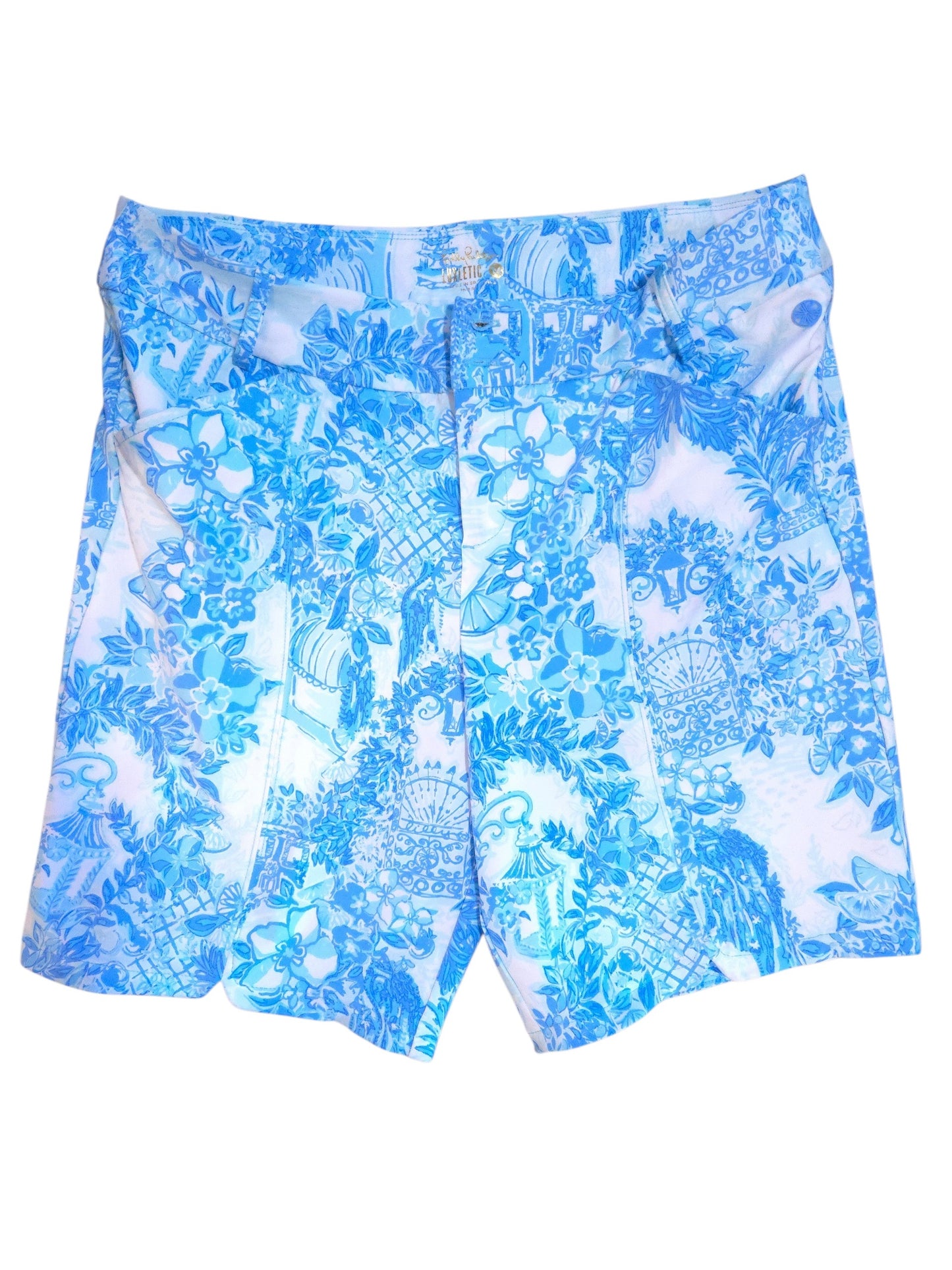 Lilly Pulitzer Luxletic Blue & White Print Shorts