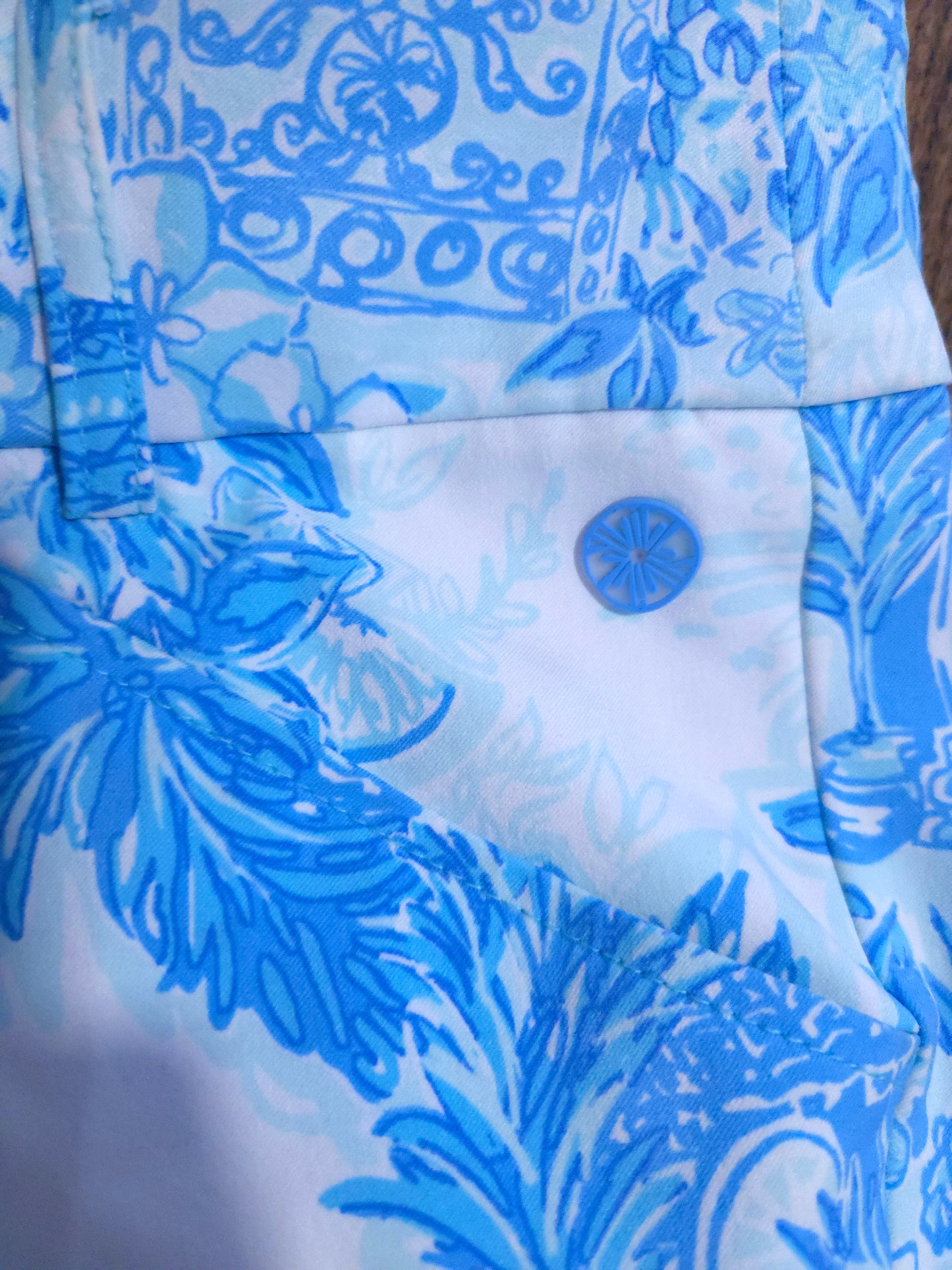 Lilly Pulitzer Luxletic Blue & White Print Shorts