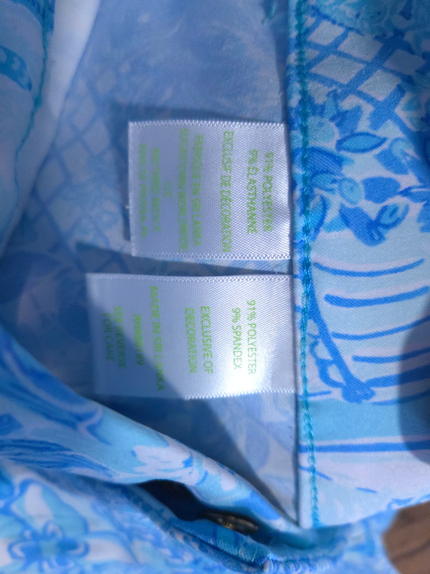 Lilly Pulitzer Luxletic Blue & White Print Shorts
